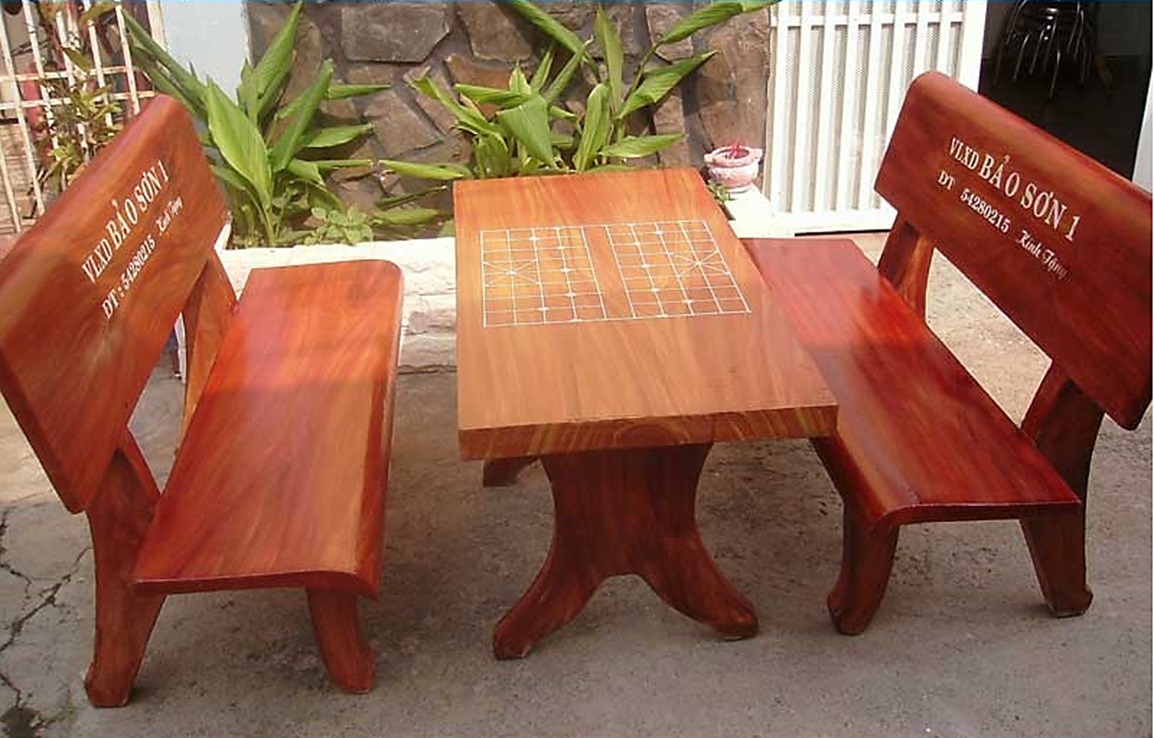 Bàn ghế đá giả gỗ